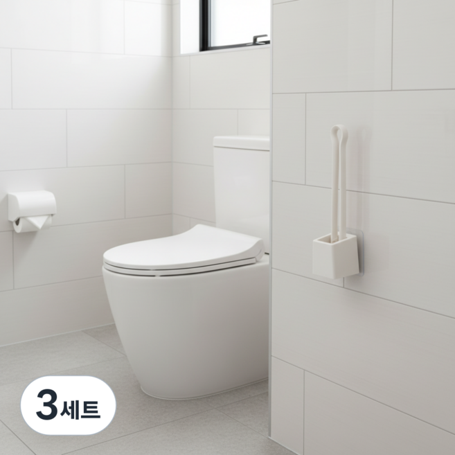 부착형 욕실 청소 집게, 화이트, 3세트