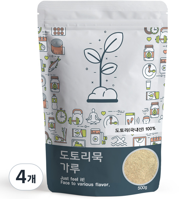 푸른빈 도토리 묵 가루 분말 국내산, 4개, 500g