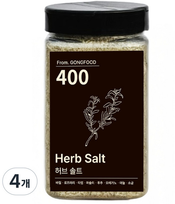 공푸드 허브솔트 국내산 구운소금 400g, 4개