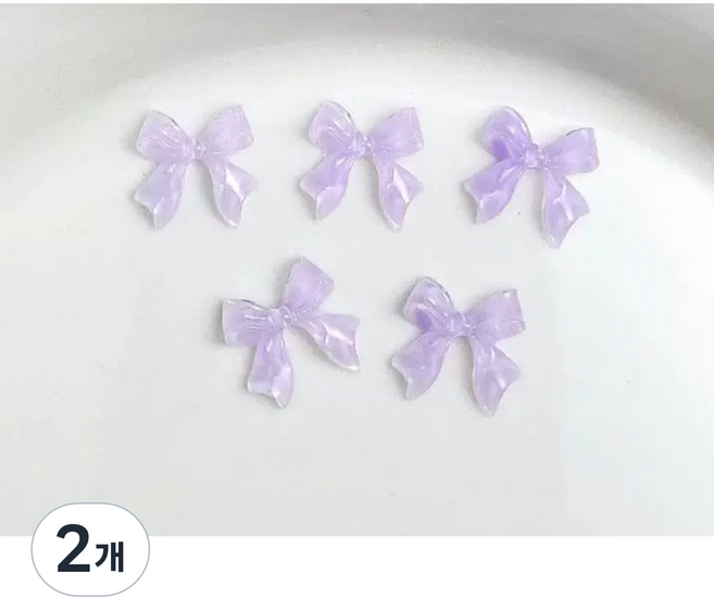 네일 리본파츠 5개입, 2개, 연보라