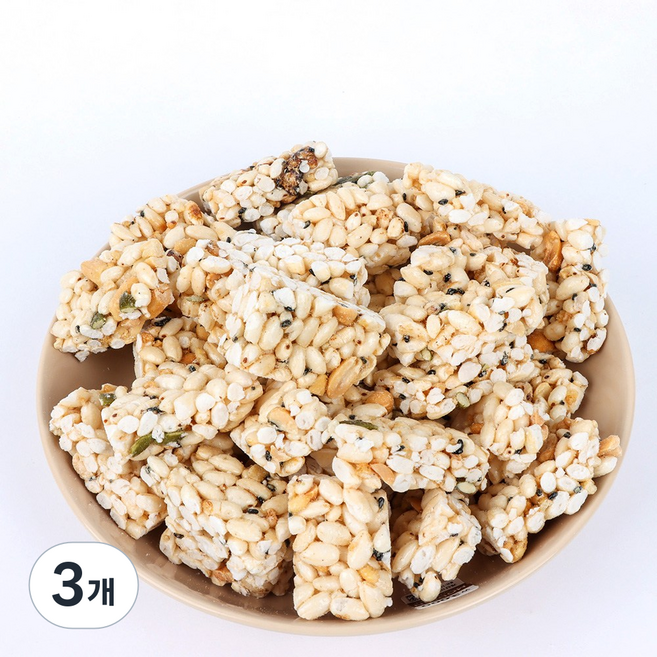 [달콤 고소한 전통의 맛] 20년전통 뻥튀기곡물나라 쌀강정 바삭하고 영양 가득한 간식, 420g, 3개