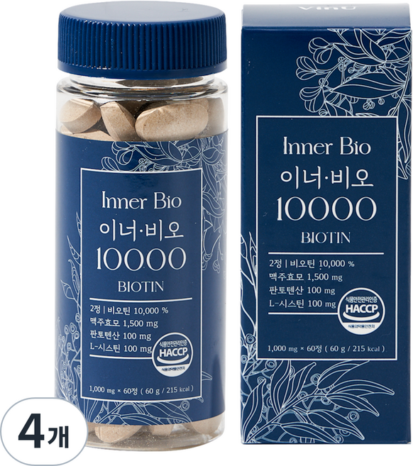 이너비오 여성전용 비오틴 10000, 60정, 4개