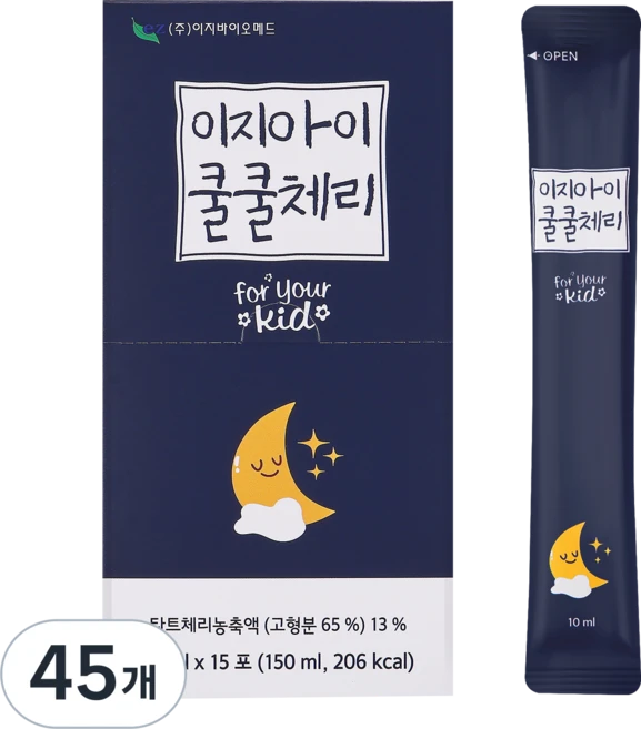 이지아이쿨쿨체리 타트체리 흑하랑상추 몽모랑시 시럽액상스틱 굿나잇, 45개, 10ml - 쿠팡