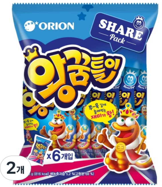 오리온 왕꿈틀이, 255g, 2개