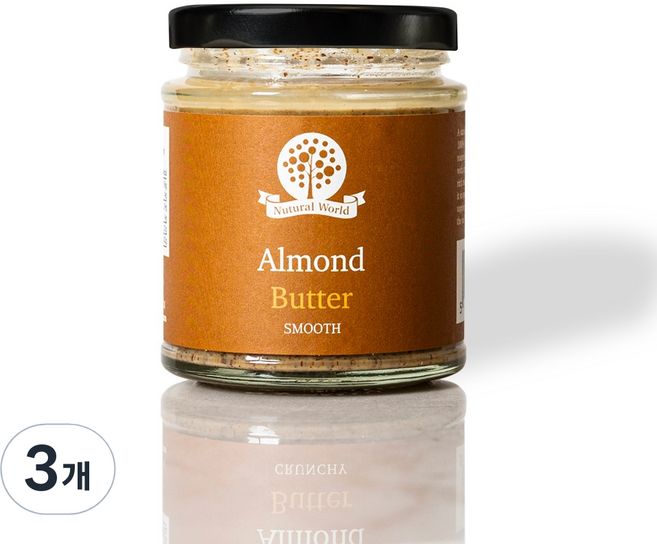 넛트럴월드 아몬드 버터 다이어트잼 넛버터 무첨가, 170g, 3개