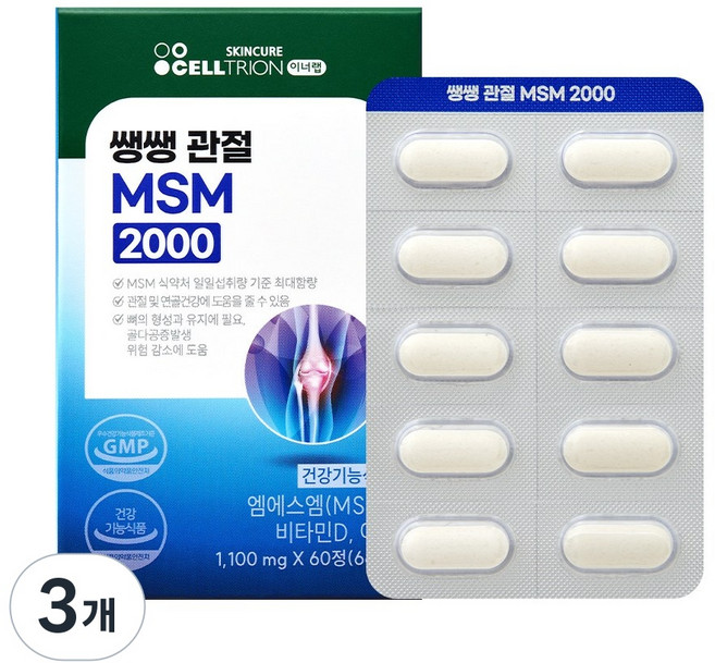 이너랩 쌩쌩 관절 MSM 2000, 60정, 3개