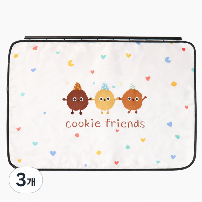 편안가온 차량용 햇빛가리개 레일형 커튼, 3개, 쿠키프렌즈