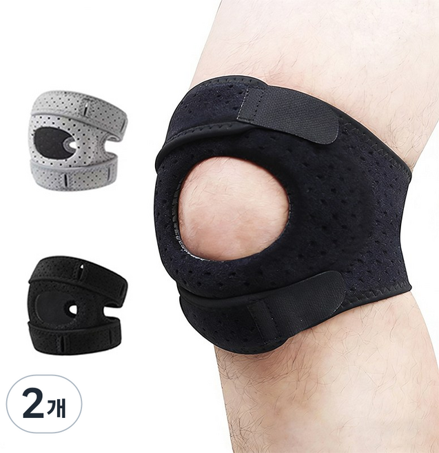 소리울 프로페셔널 무릎보호대 운동 관절보호 헬스 등산, 그레이, 2개