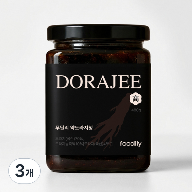 푸딜리 저온숙성 약도라지청, 3개, 1개입, 480g