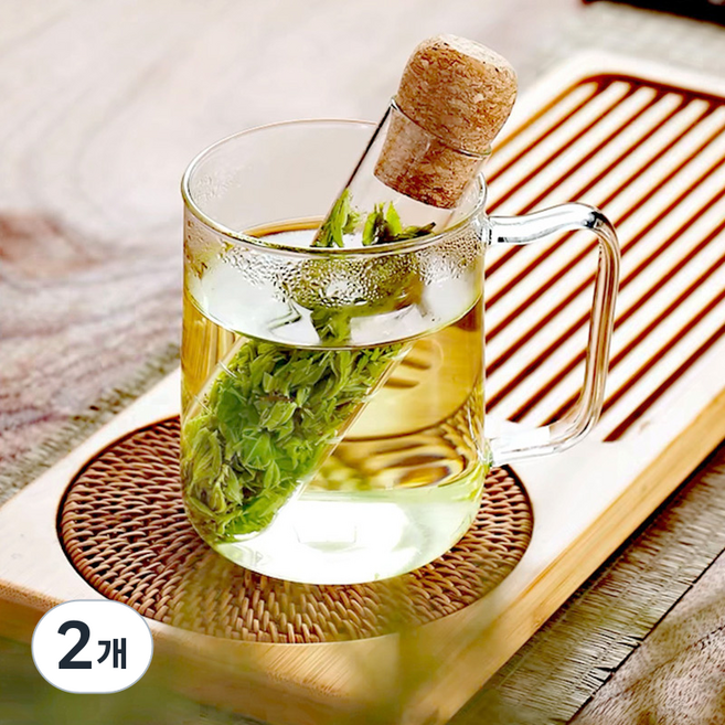 57도씨 내열유리 티인퓨저 스트레이너 차거름망 차망, 2개