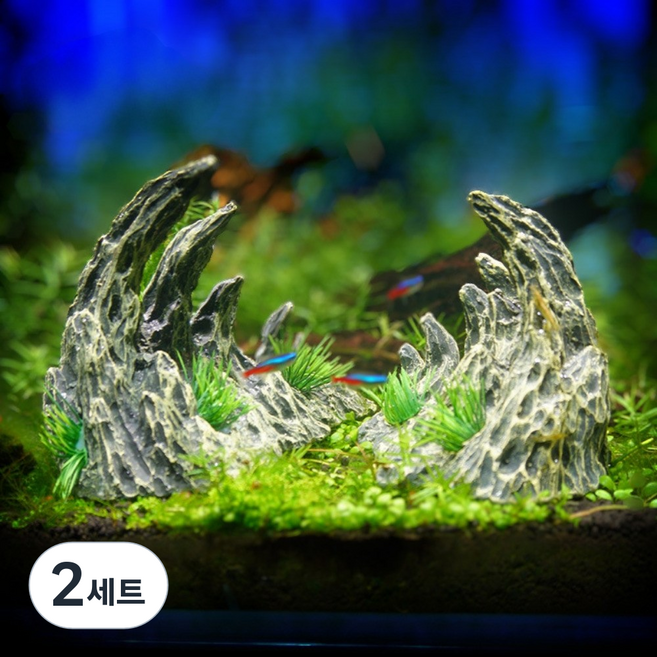 아쿠아필 어항 장식 레이아웃 협곡, 2세트