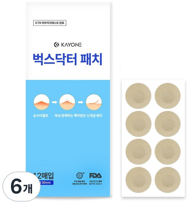 벅스닥터 썸머패치 물린데 스티커, 6개, 12매입