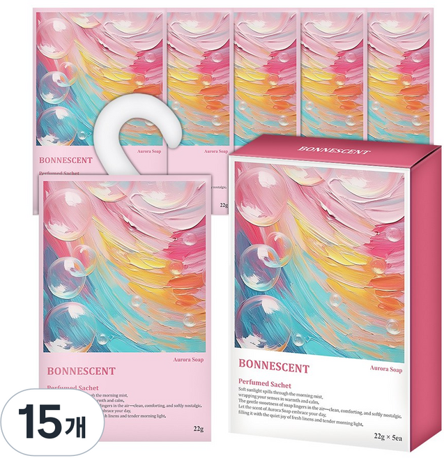 보네센트 샤쉐 옷장 방향제, 22g, 15개, 오로라솝