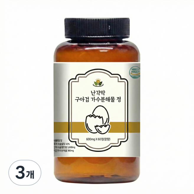 관절 건강 영양제 난각막 콘드로이친 1200 보스웰리아 저분자 콜라겐 히알루론산, 3개, 60정