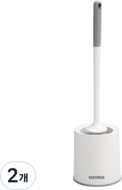 이지쓱싹 스탠드형 변기솔 원형 욕실 화장실 청소솔, 2개, 화이트