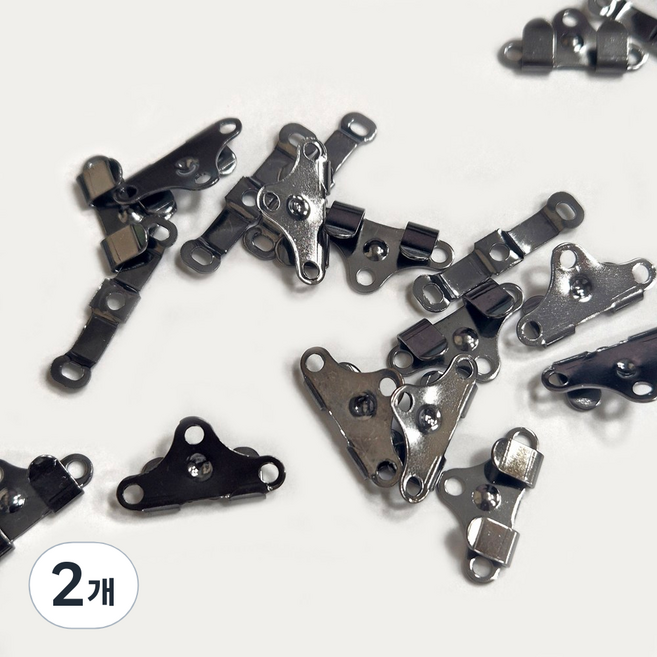 2단 마이깡 훅앤아이 걸고리 후크 단추 의류마이깡 (2색상), 2개, 흑니켈(20쌍)
