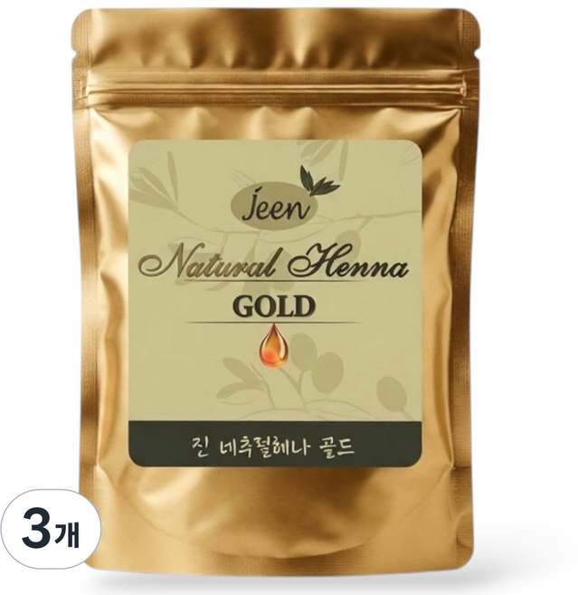 [JEEN] 진 헤나 천연 헤나 염색약 새치커버, 네추럴 브라운, 3개