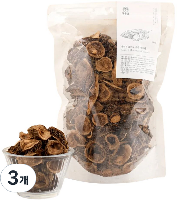 해솔당 국산 저온 압착 볶은 여주차, 3개, 1개입, 150g