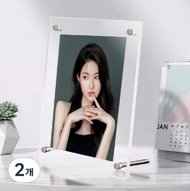 아크배라 인테리어 아크릴 스탠드 액자, 2개, 투명
