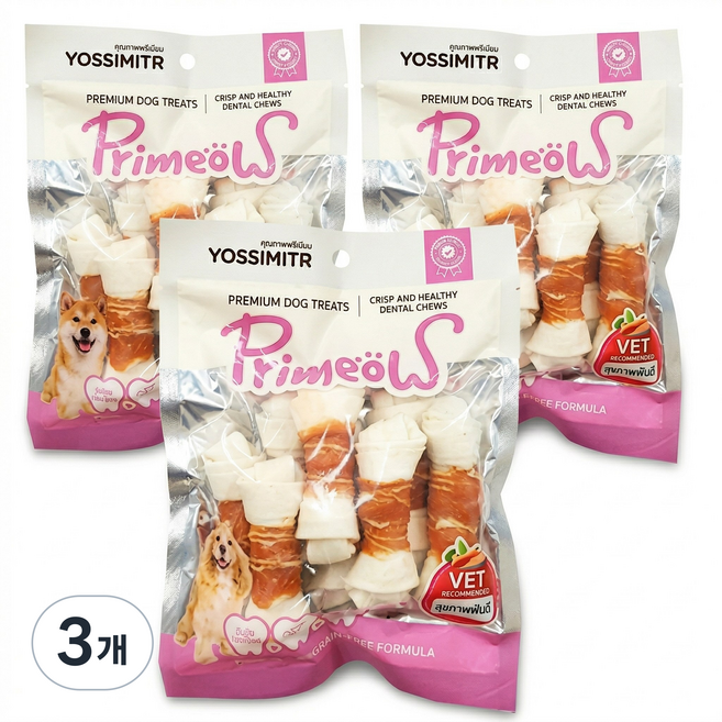 프리미요 딩고껌 10cm 중형견 덴탈껌, 연어, 240g, 12개