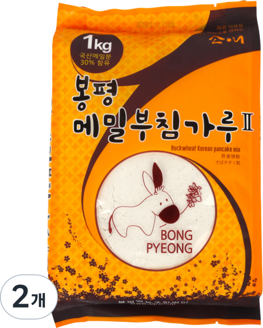 봉평 국산 메밀가루, 2개, 1kg