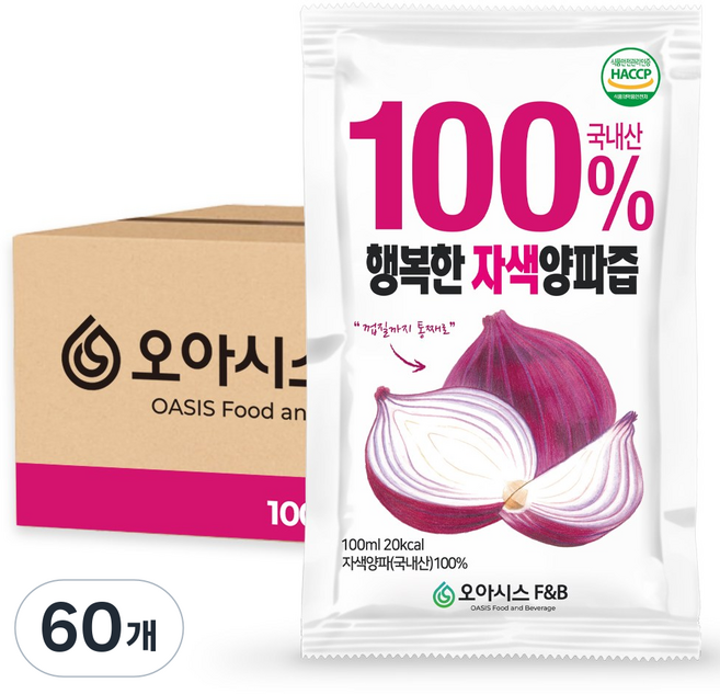 오아시스 국내산 자색양파즙, 60개, 100ml