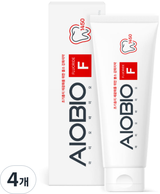 아이오바이오 F1450 불소 충치예방 교정치약, 100g, 4개