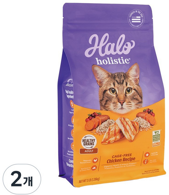 헤일로 고양이 생육사료 치킨, 2개, 1.36kg, 닭