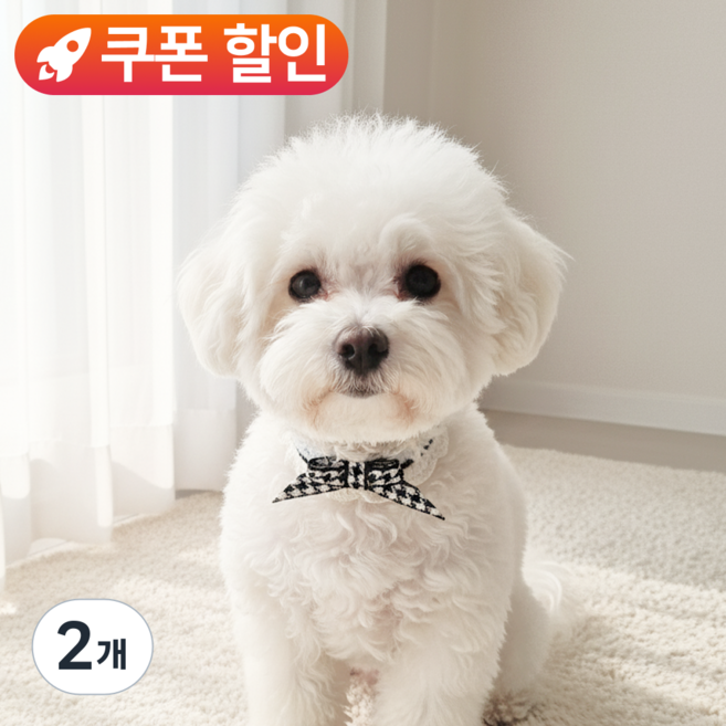 미유틱 강아지 목도리 케이프 고양이 스카프 망토 턱받이, 2개, 3. 니트레이스 블루