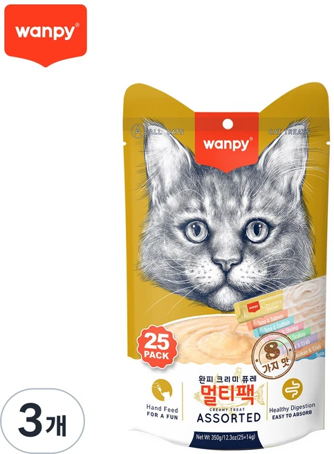 완피 크리미 퓨레 14g 파우치, 멀티팩, 3개, 350g - 쿠팡