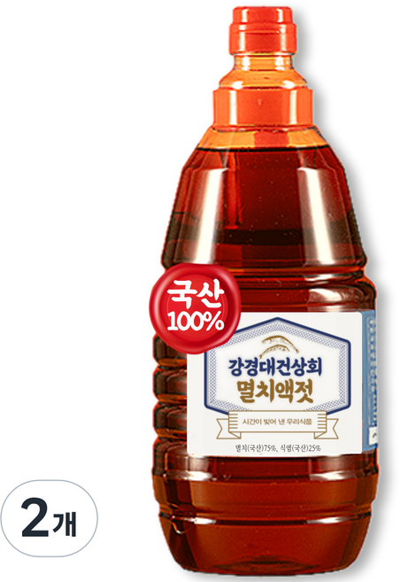강경대건상회 토굴숙성 국산 멸치액젓 골드, 2개, 2L