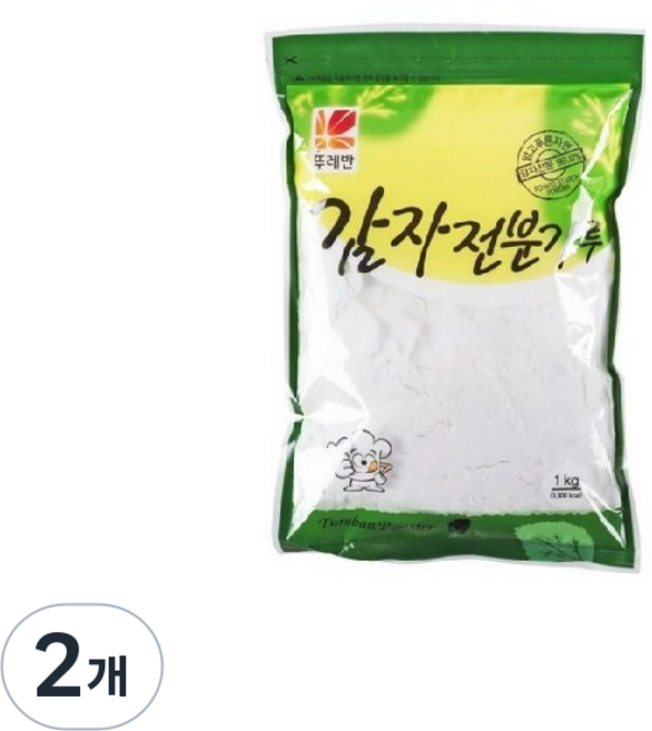 뚜레반 수입감자전분, 2개, 1kg