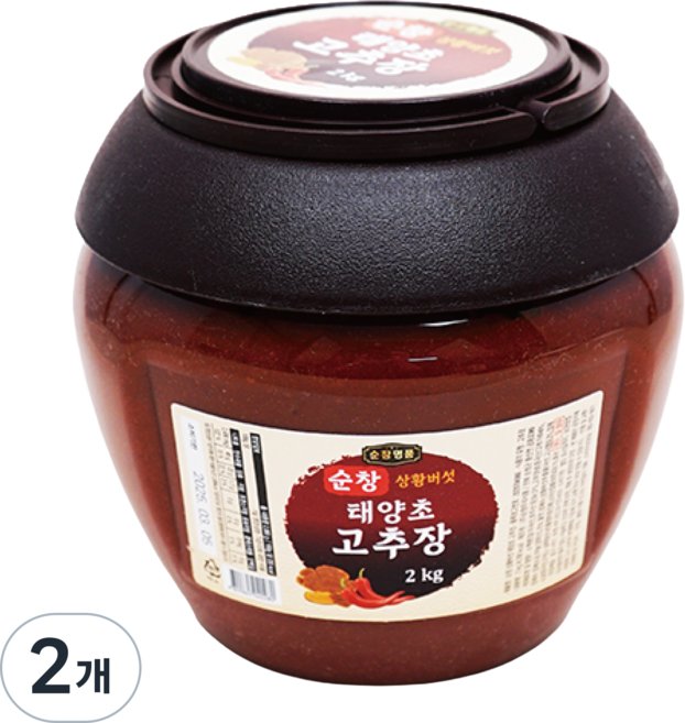 아주존 순창우리식품 순창 상황버섯 태양초 명품고추장 (고추가루 함량 8.6%), 2kg, 2개