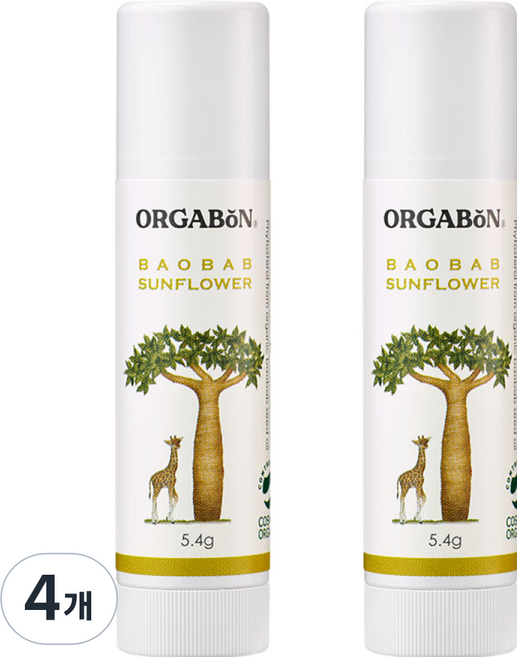 오가본 씨앗품은 촉촉 립밤, 5.4g, 4개