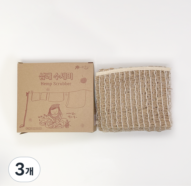 [예고은삼베] 국산 천연 삼베 수세미 3종 택, 1호(고급형), 3개, 3개