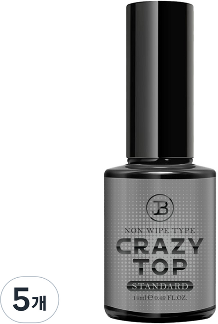 TIARA 논와이프 크레이지 오버레이 탑 젤, 스탠다드, 14ml, 5개