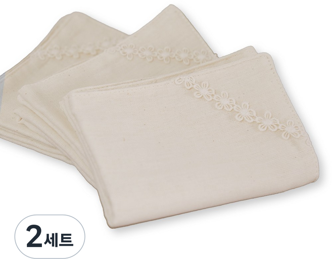 소창 고리 행주 세트, (정련) 3겹 고리행주, 2세트