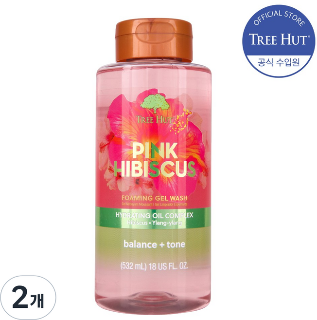 트리헛 포밍 젤 워시 핑크 히비스커스, 2개, 532ml