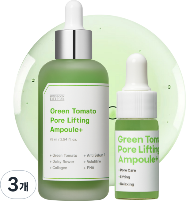 성분에디터 그린토마토 수분 히알루론산 모공 감소 앰플 대용량, 85ml, 3개