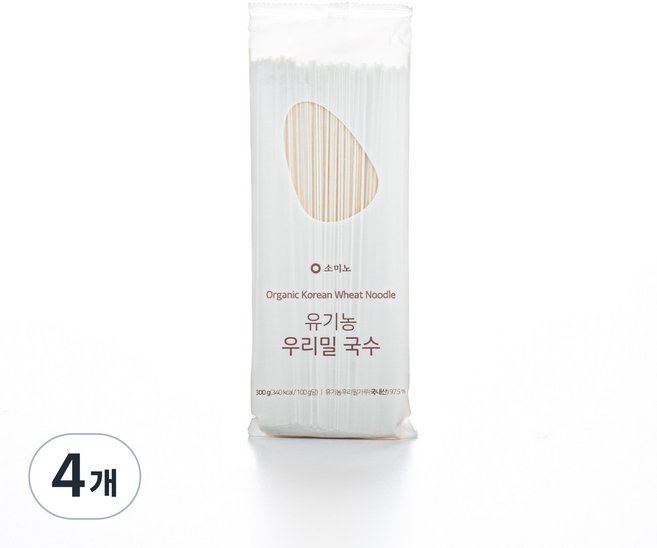 소미노 유기농 우리밀 국수, 300g, 4개