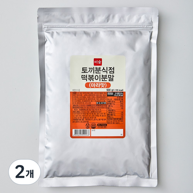 미슐 토끼분식점 마라 떡볶이 분말, 2개, 500g