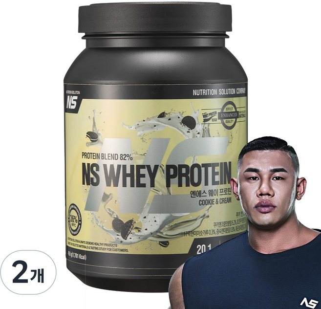 NS 웨이 프로틴 쿠키앤크림맛 헬스보충제 단백질보충제, 2개, 450g