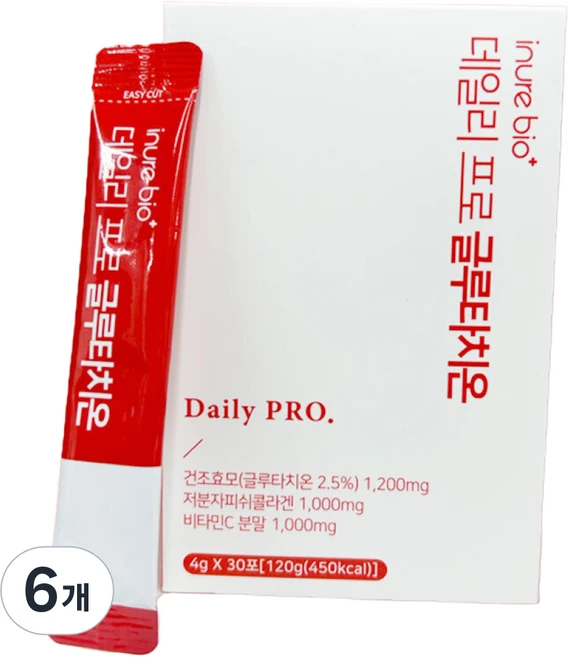 데일리프로 글루타치온 주름개선 탄력강화 노화방지 피쉬콜라겐함유, 6개, 30회분 - 쿠팡