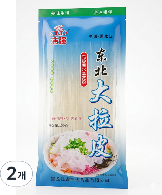 <천룡무역>훠궈 마라탕 냉채용 탱글한 식감 수정당면 대라필, 2개, 150g