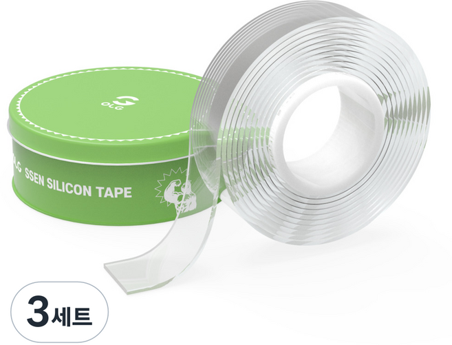 올지 SSEN 쎈 실리콘 양면테이프 3m 틴케이스세트, 3세트