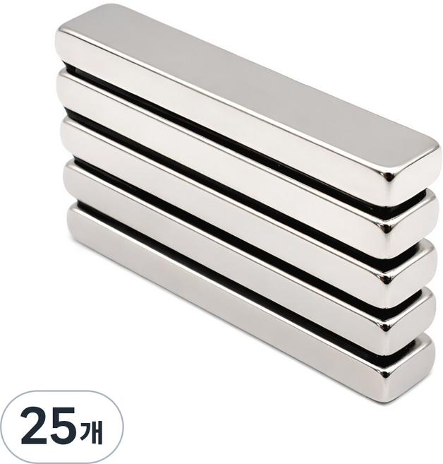마니코 초강력 네오디움 사각 블록자석 50x10x5mm, 25개, 실버