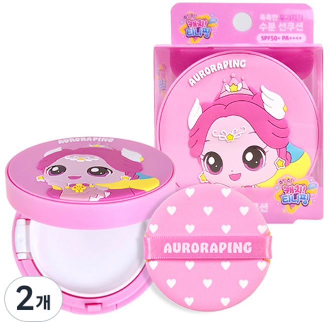 캐치티니핑 시즌5 오로라핑 촉촉 수분선쿠션 SPF+ PA++++, 2개, 14g