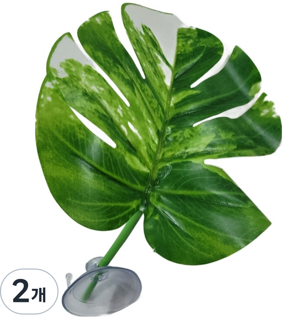 인조풀 알보 소 크레스티드게코 조화장식 백업, 2개, 그린