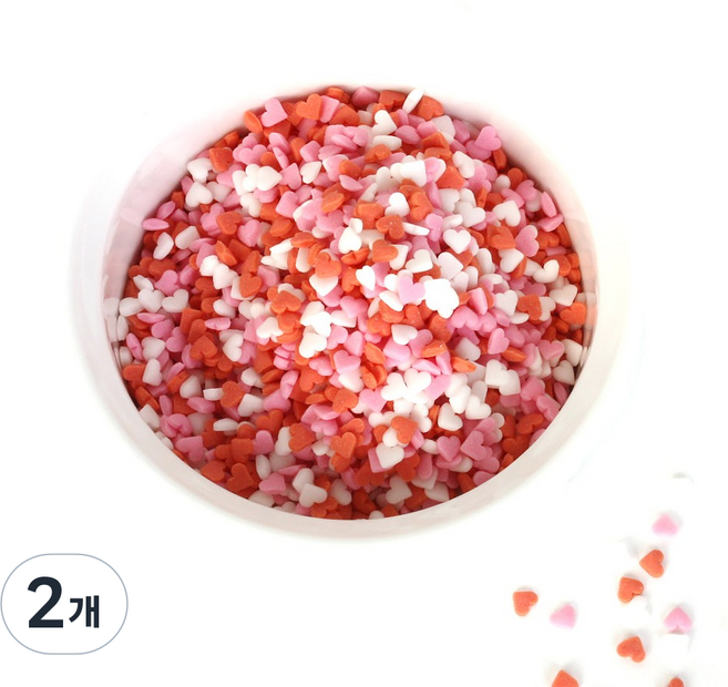 스프링클 (발렌타인 미니 하트) 데코, 2개, 300g