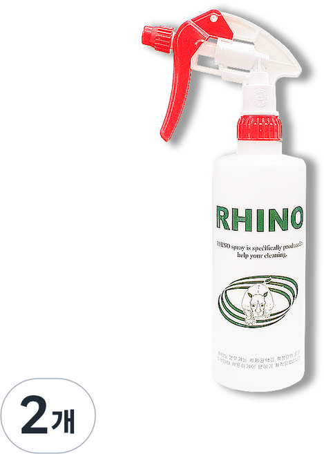 라이노분무기 500mI 내화학성분무기 전문가용 청소 소독 식당분무기, 2개, 그린